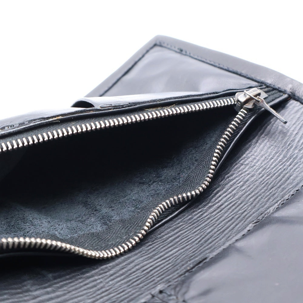 Travis Walker(トラヴィスワーカー) コンチョ付き クロスモチーフ レザー トラッカーウォレット 財布 ブラック/ブルー