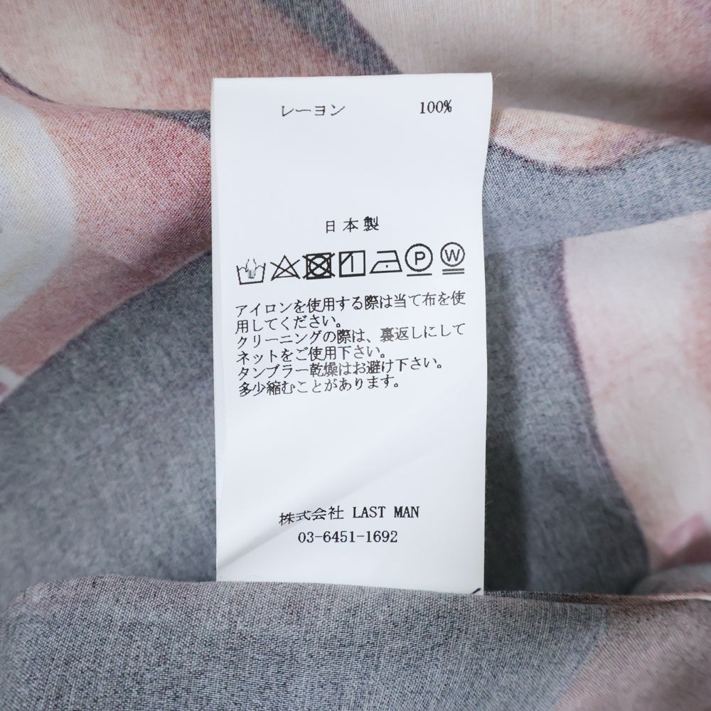 LASTMAN(ラストマン) Printed Open Colloar Shirt L/S STUFF プリンテッドロングスリーブオープンカラーシャツ スタッフ 総柄レーヨン長袖シャツ 242LM-SH01 マルチカラー