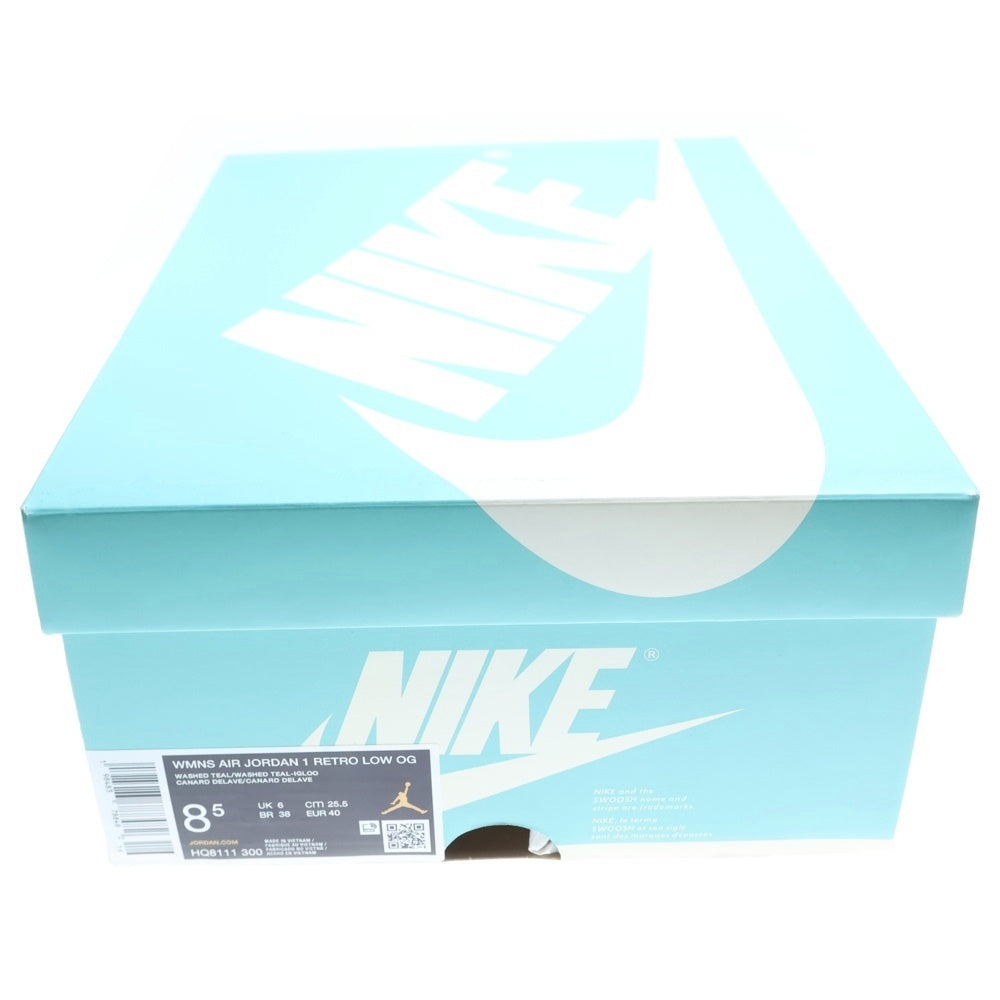 NIKE(ナイキ) WMNS AIR JORDAN1 WASHED TEAL ウィメンズ エアジョーダン ウォッシュドティール レディースローカットスニーカー US8.5/25.5cm HQ8111‐300 ブルー