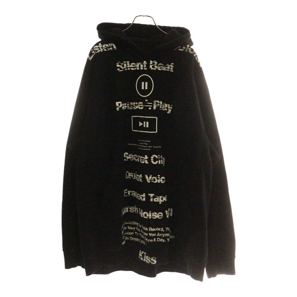 TAKAHIROMIYASHITA The SoloIst.(タカヒロミヤシタザソロイスト) 22SS Pause≒Play Oversized Hoodie ポーズプレイオーバーサイズドフーディー sc.0363SS22 ブラック