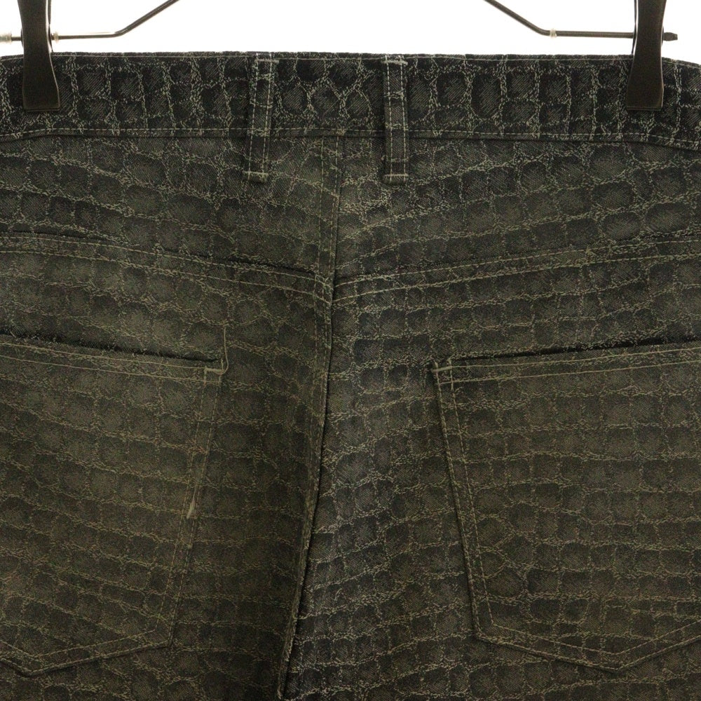 LIBRIO MENDONCA(リブリオ メンドンサ) メンドンサ 25SS Teeth Jacquard Pattern Denim Pants ティースジャガードパターン パイソン総柄 デニムパンツ LM-25ss-2207-A