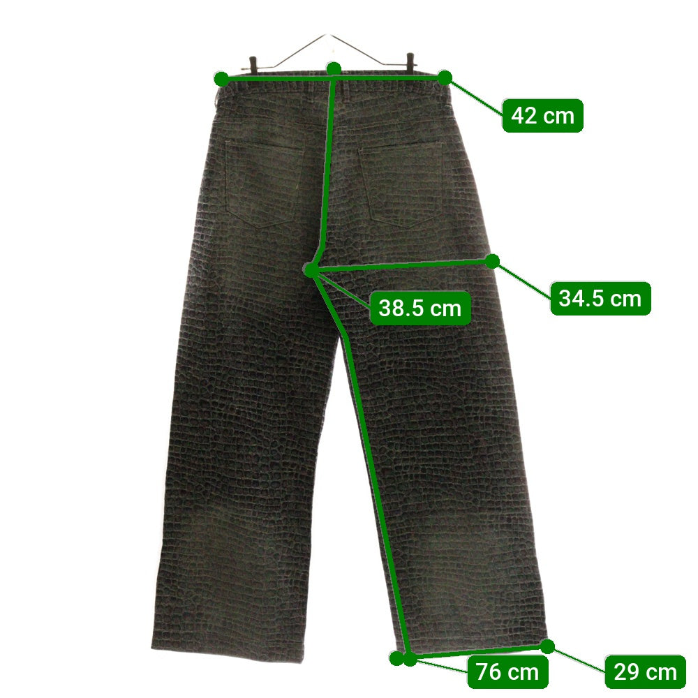 LIBRIO MENDONCA(リブリオ メンドンサ) メンドンサ 25SS Teeth Jacquard Pattern Denim Pants ティースジャガードパターン パイソン総柄 デニムパンツ LM-25ss-2207-A