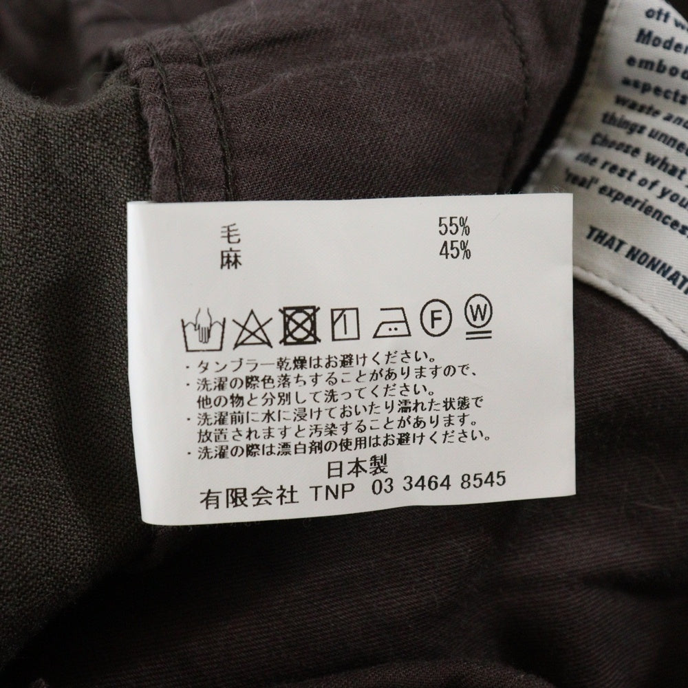 nonnative(ノンネイティブ) 24AW Voyager Easy Pants W/Li Twill ボイジャーイージーパンツウールリネンツイル ドローストリングワイドパンツ NN-P4523 ブラウン