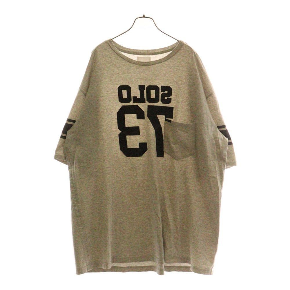 TAKAHIROMIYASHITA The SoloIst.(タカヒロミヤシタザソロイスト) 23SS SOLO73 Oversized S/S Pocket Tee オーバーサイズドショートスリーブポケット半袖Tシャツ sc.0042SS23 グレー