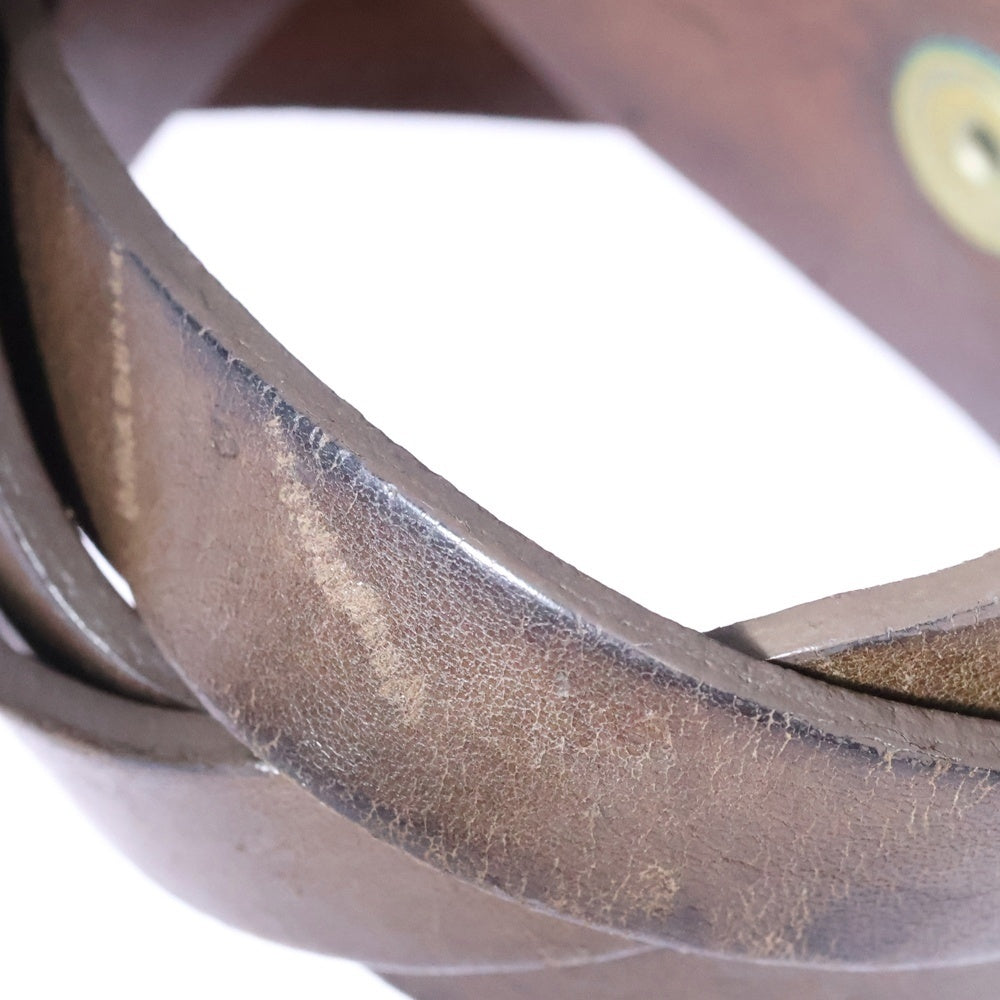 Maison Margiela 11(メゾンマルジェラ11) 2 SNAP BOTTON レザー 編み込み ブレスレット ブラウン