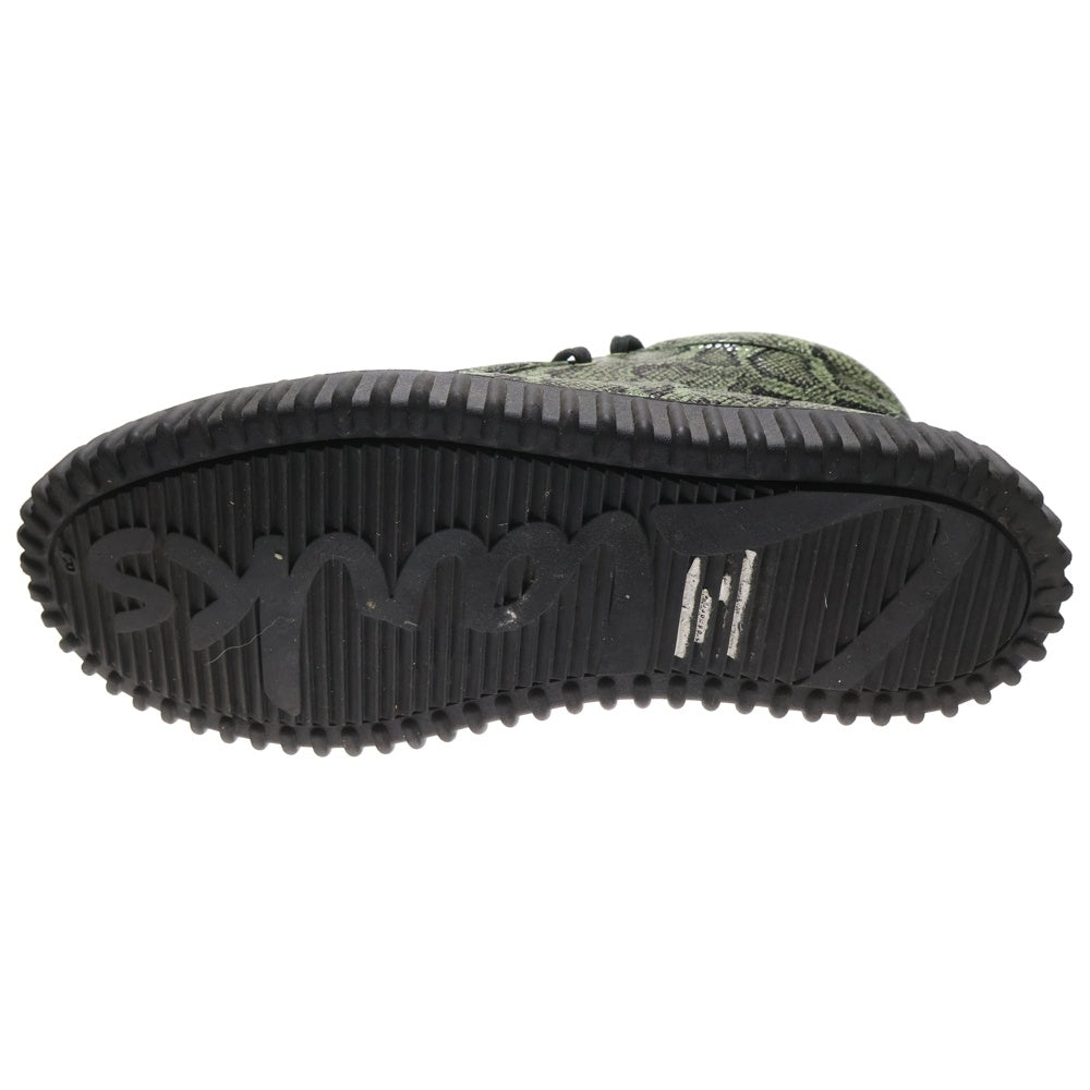 Clarks(クラークス) ×Marine Rose Torhill Hi マーティンローズ トーヒルハイ パイソン総柄レザーモカシンシューズ UK9/28cm グリーン