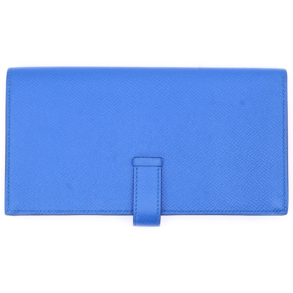 HERMES(エルメス) ベアンスフレ ブルーゼリージュ C刻印 ゴールド金具 ロングウォレット 長財布 ブルー