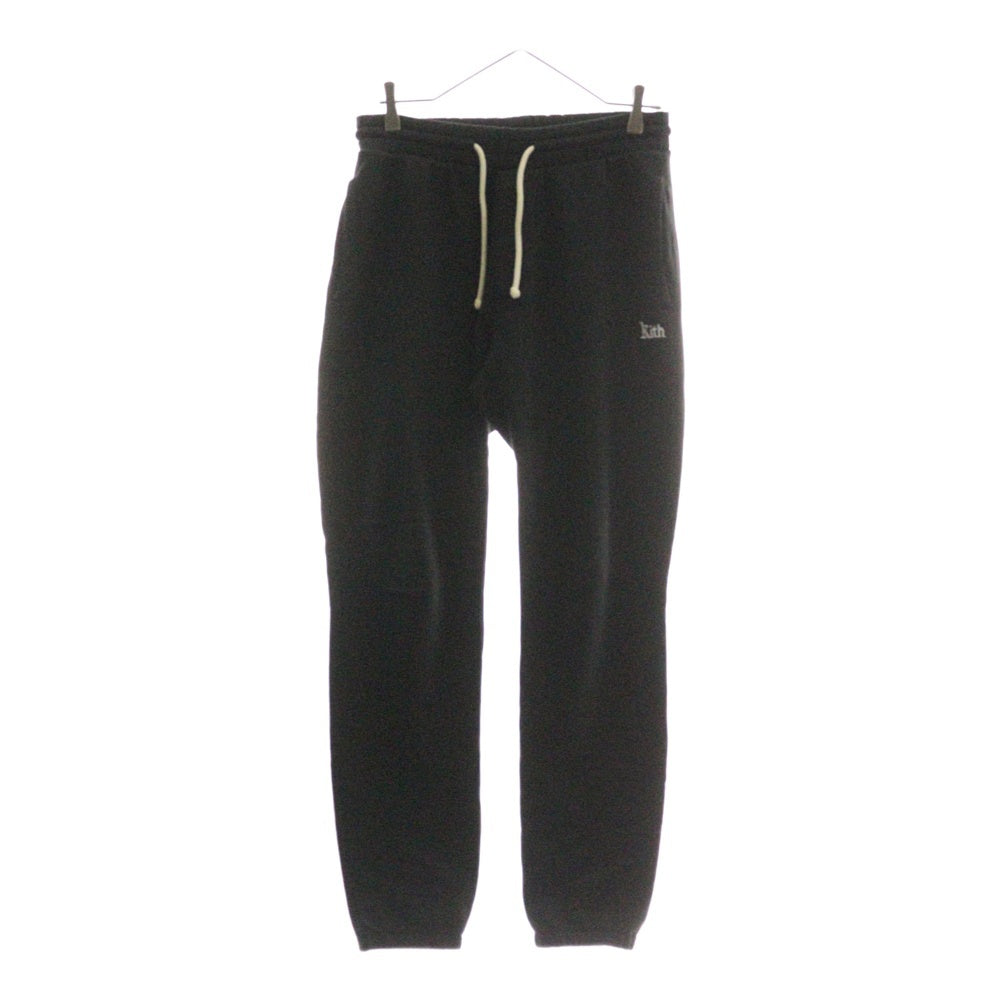 KITH(キス) フロントロゴ刺繍 スウェットパンツ ブラック KHM060092