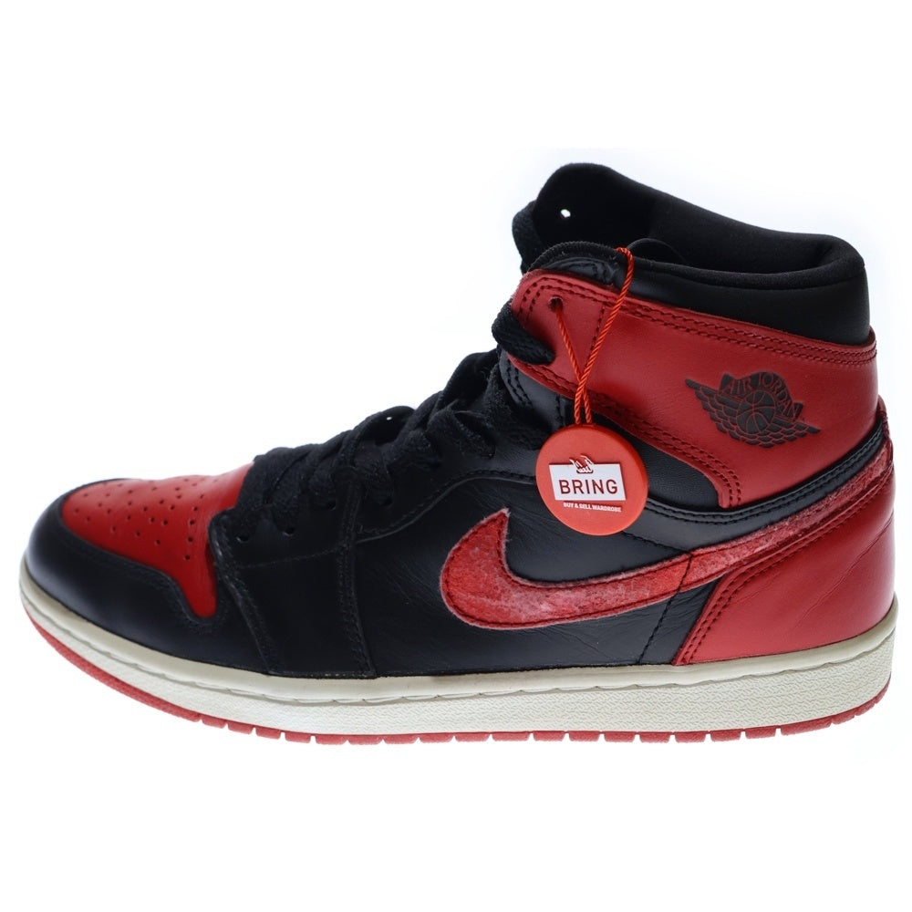 NIKE(ナイキ) 【観賞用 2001年製】AIR JORDAN 1 RETRO HIGH BRED エアジョーダン 1 レトロ ブレッドハイカットスニーカーブラック/レッド US8.5/26.5cm 136066-061