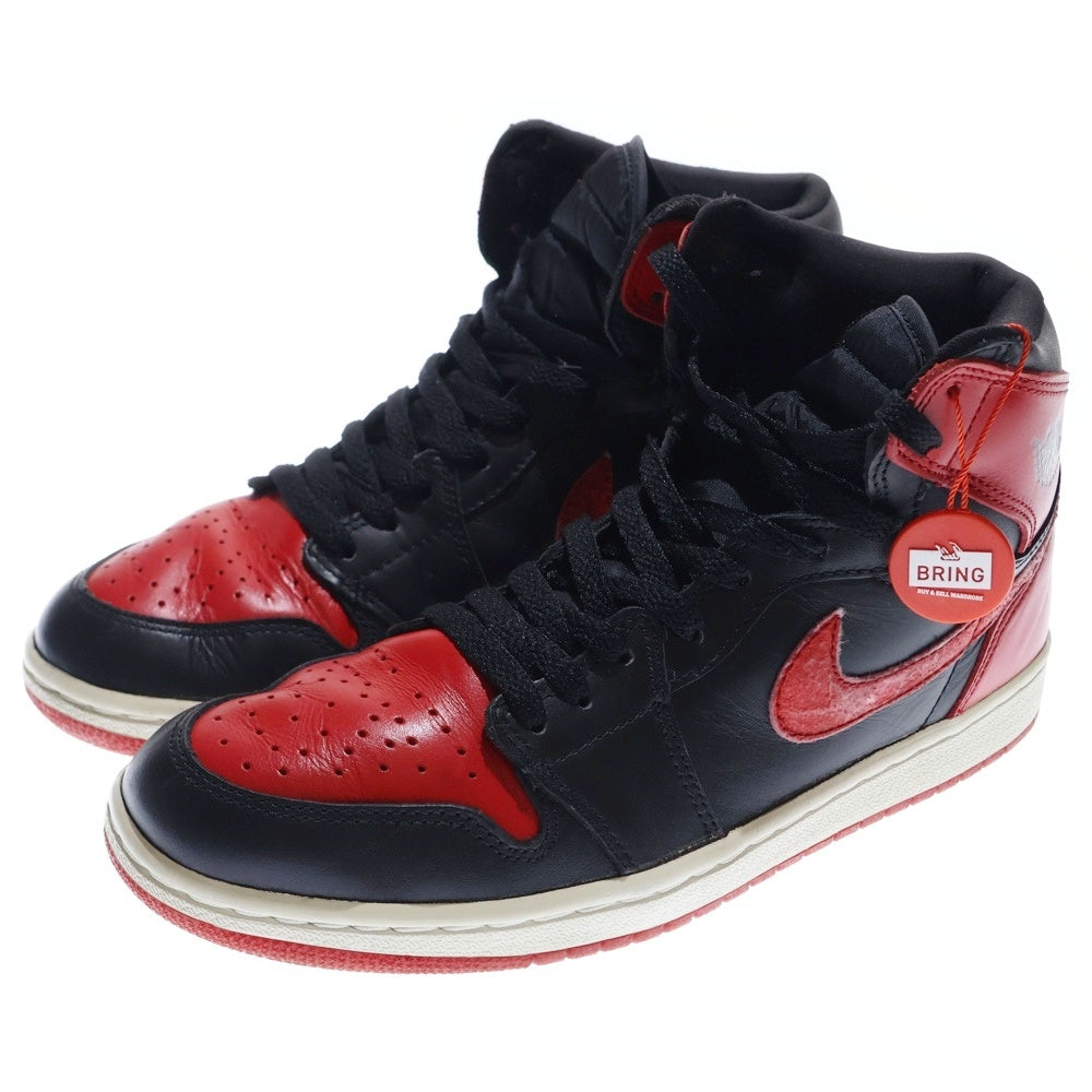 NIKE(ナイキ) 【観賞用 2001年製】AIR JORDAN 1 RETRO HIGH BRED エアジョーダン 1 レトロ ブレッドハイカットスニーカーブラック/レッド US8.5/26.5cm 136066-061
