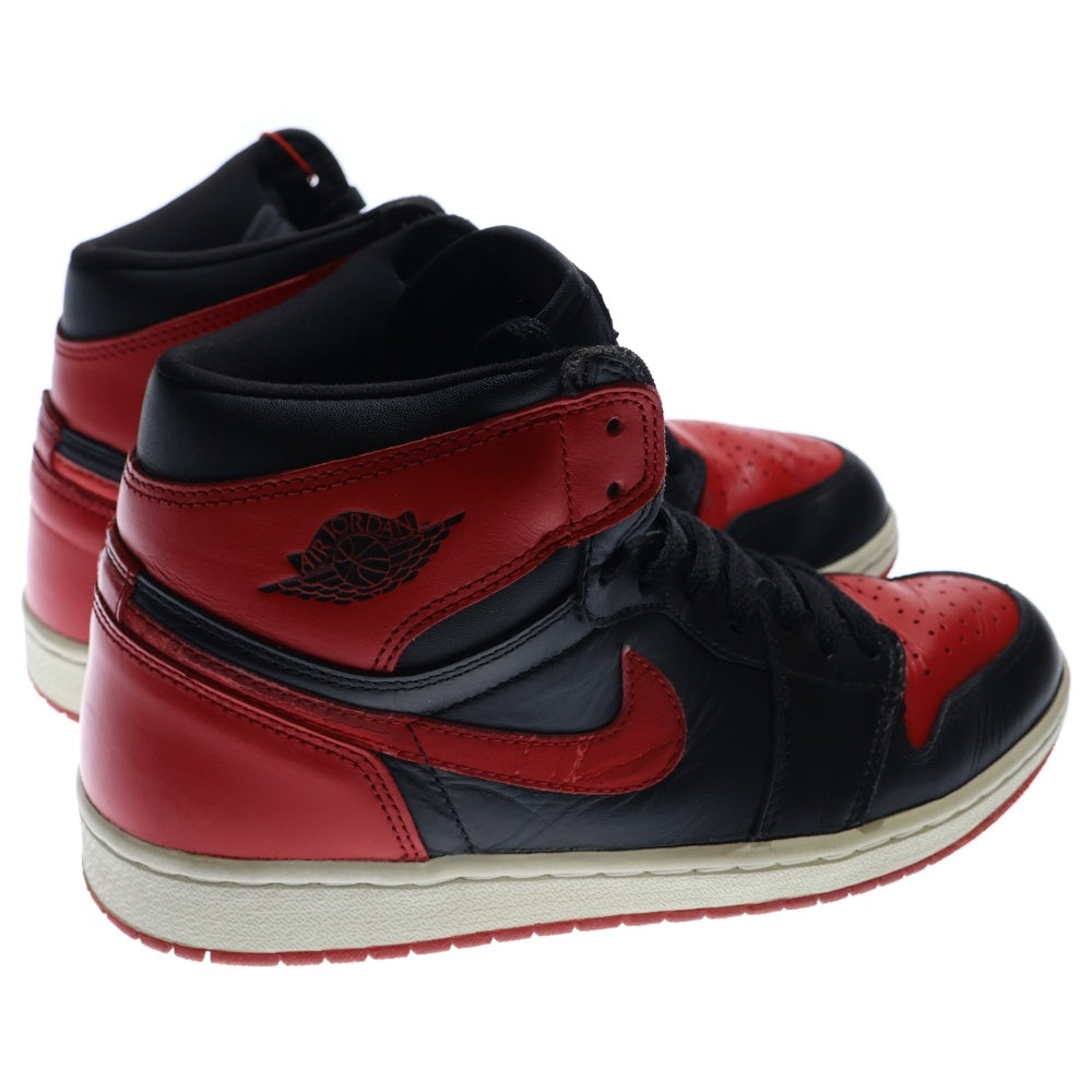 NIKE(ナイキ) 【観賞用 2001年製】AIR JORDAN 1 RETRO HIGH BRED エアジョーダン 1 レトロ ブレッドハイカットスニーカーブラック/レッド US8.5/26.5cm 136066-061