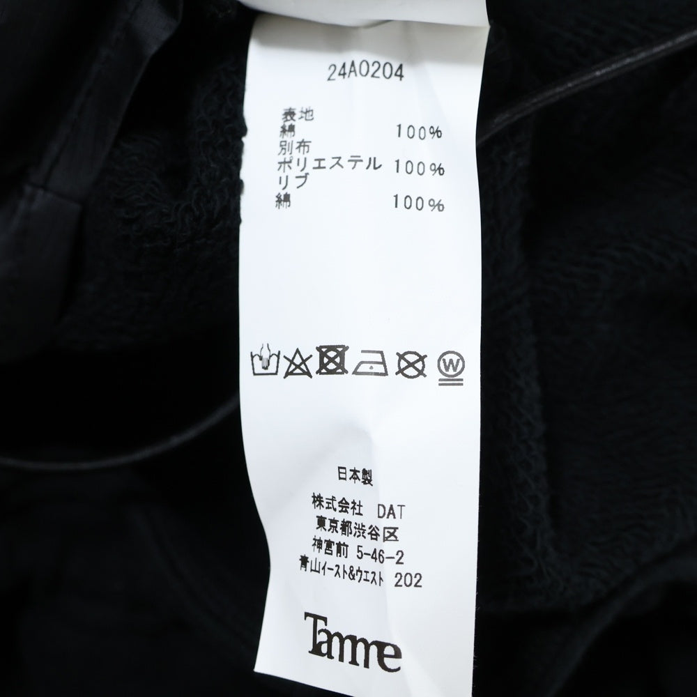 Tamme(タム) スリットデザイン クルーネックスウェット トレーナー 24A0204 ブラック