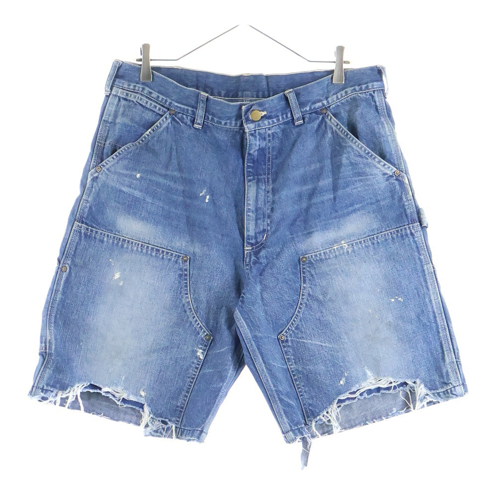 SAINT MICHAEL(セントマイケル) 25SS DOUBLE KNEE SHORTS SM-HR8-0000-073 ダブルニー デニム ショートパンツ ショーツ インディゴ