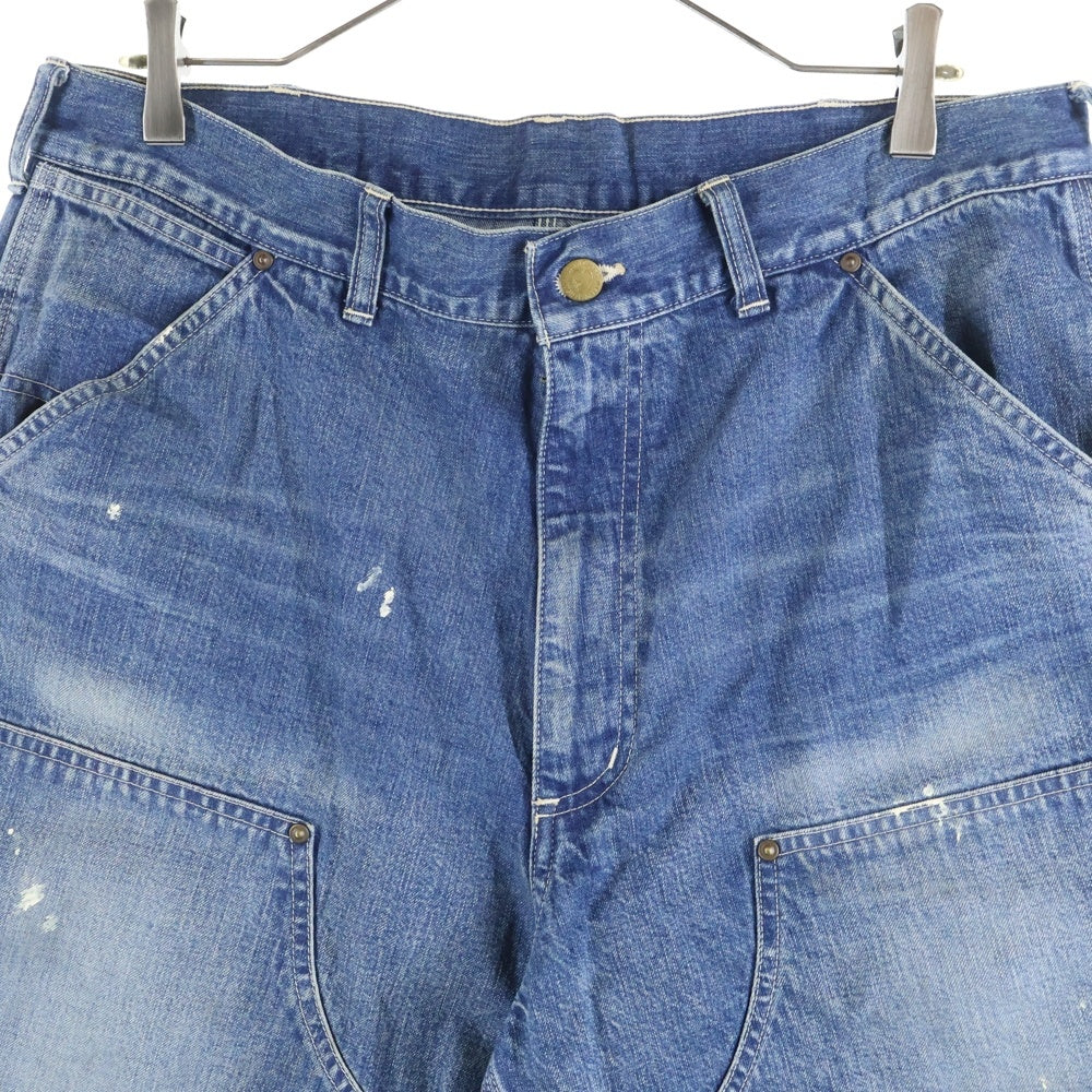 SAINT MICHAEL(セントマイケル) 25SS DOUBLE KNEE SHORTS SM-HR8-0000-073 ダブルニー デニム ショートパンツ ショーツ インディゴ