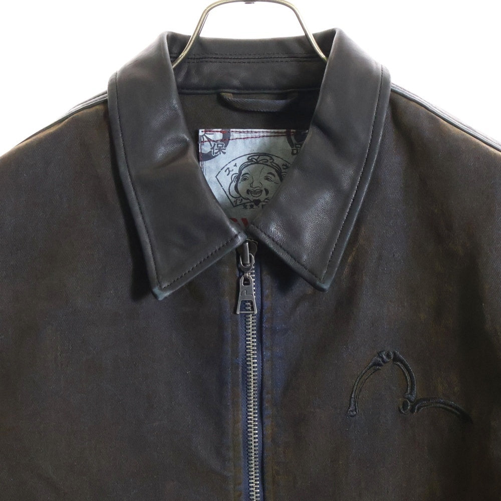 EVISU(エビス) 25AW Skull and Logo Embroidery Fashion Fit Heavy Washed Denim Jacket スカルとロゴ刺繍ファッションフィットヘビーウォッシュドデニムジャケット