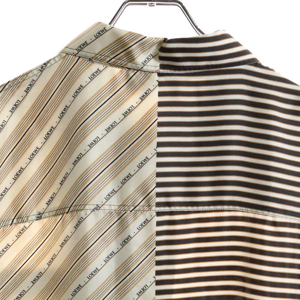 LOEWE(ロエベ) Paula's Ibiza Silk Shirts パウラズイビザ シルクシャツ ボタンダウン半袖シャツ H616Y05X53 ブラウン