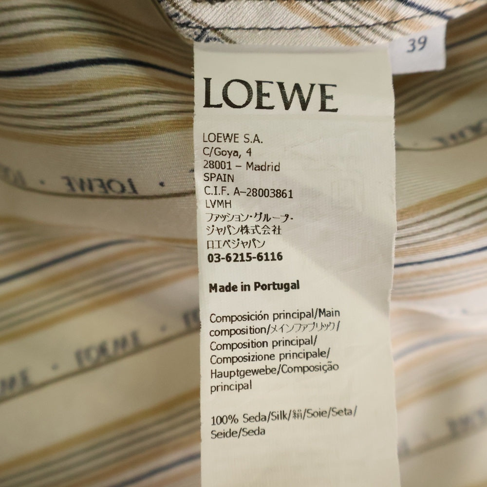 LOEWE(ロエベ) Paula's Ibiza Silk Shirts パウラズイビザ シルクシャツ ボタンダウン半袖シャツ H616Y05X53 ブラウン