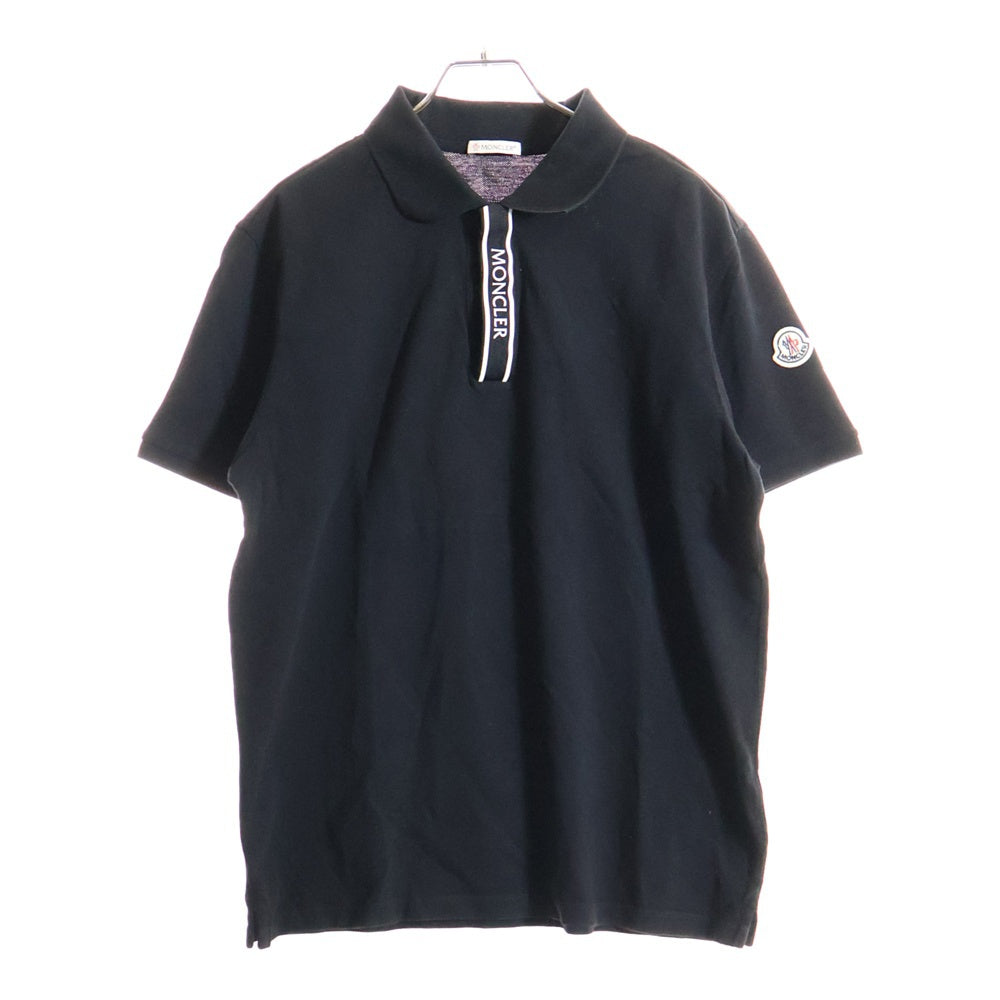 MONCLER(モンクレール) SS POLO フロントロゴデザイン半袖ポロシャツ J10918A00002 ブラック