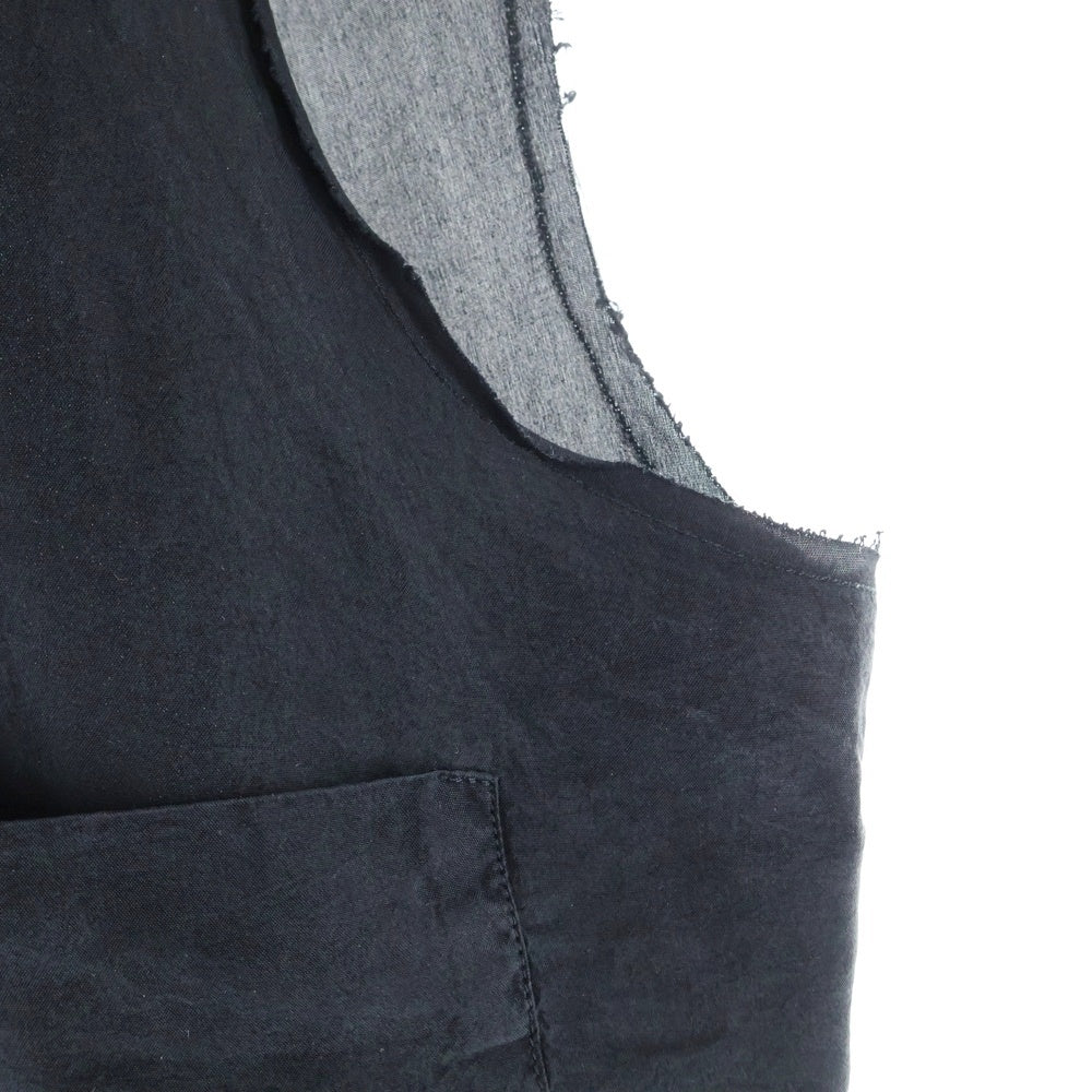 NO BRAND(ノーブランド) GABRIELA COLL GARMENTS ガブリエラコルガーメント Serie No.6 Piece 24 Cut Off Vest シリーズ6 カットオフベスト ボタンダウンノースリーブシャツ ブラック