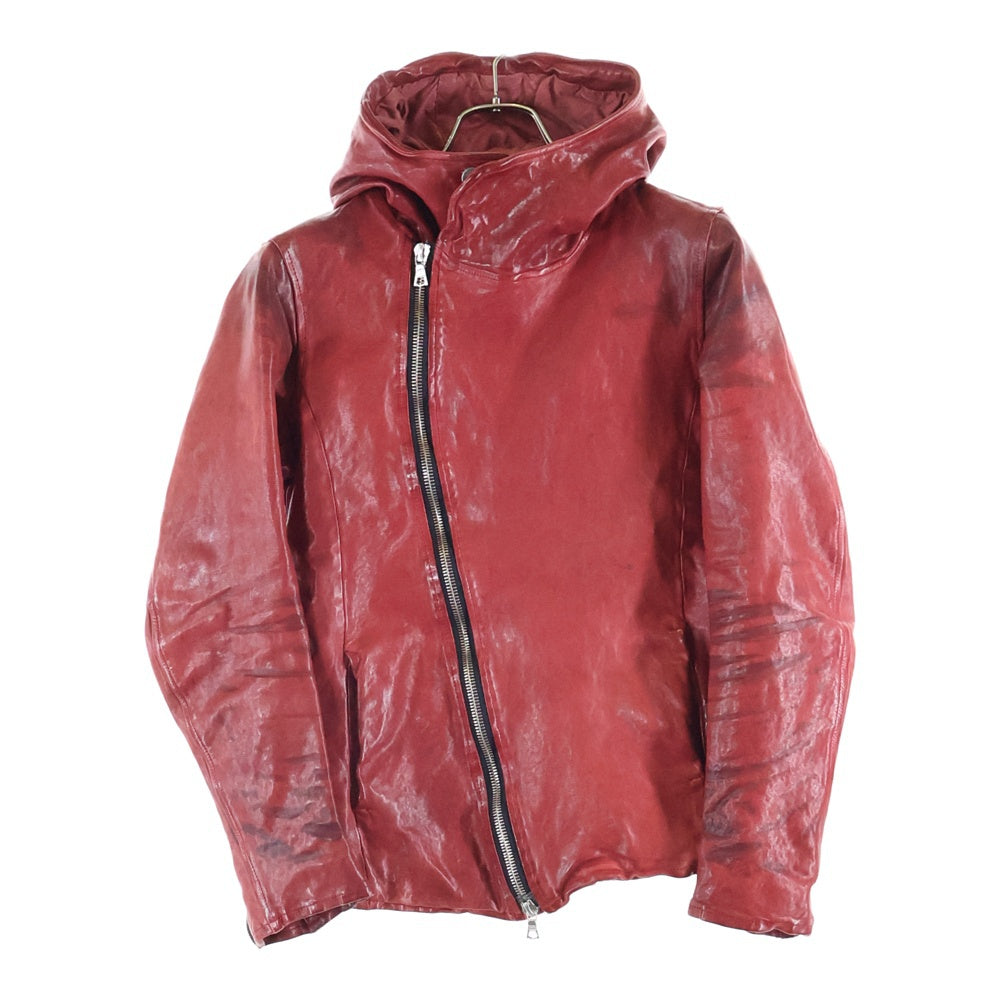 ISAMU KATAYAMA BACKLASH(イサムカタヤマバックラッシュ) ジャパンホース 製品染め レザージャケット アウター B1367-05 レッド