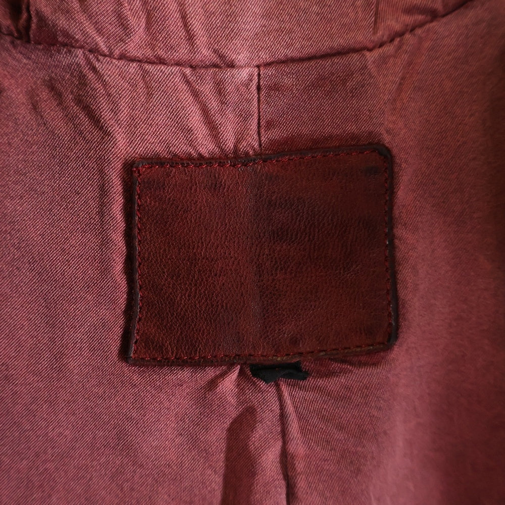 ISAMU KATAYAMA BACKLASH(イサムカタヤマバックラッシュ) ジャパンホース 製品染め レザージャケット アウター B1367-05 レッド