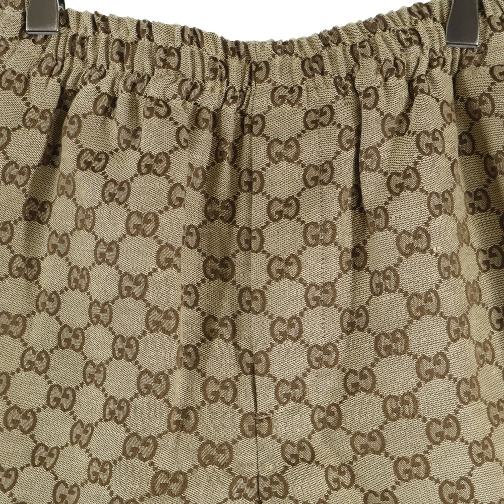 GUCCI(グッチ) 23AW Linen Blend Canvas Short Pants リネンブレンドキャンバスショートパンツ GGスプリーム総柄ハーフパンツ 742781 Z8BIX ベージュ