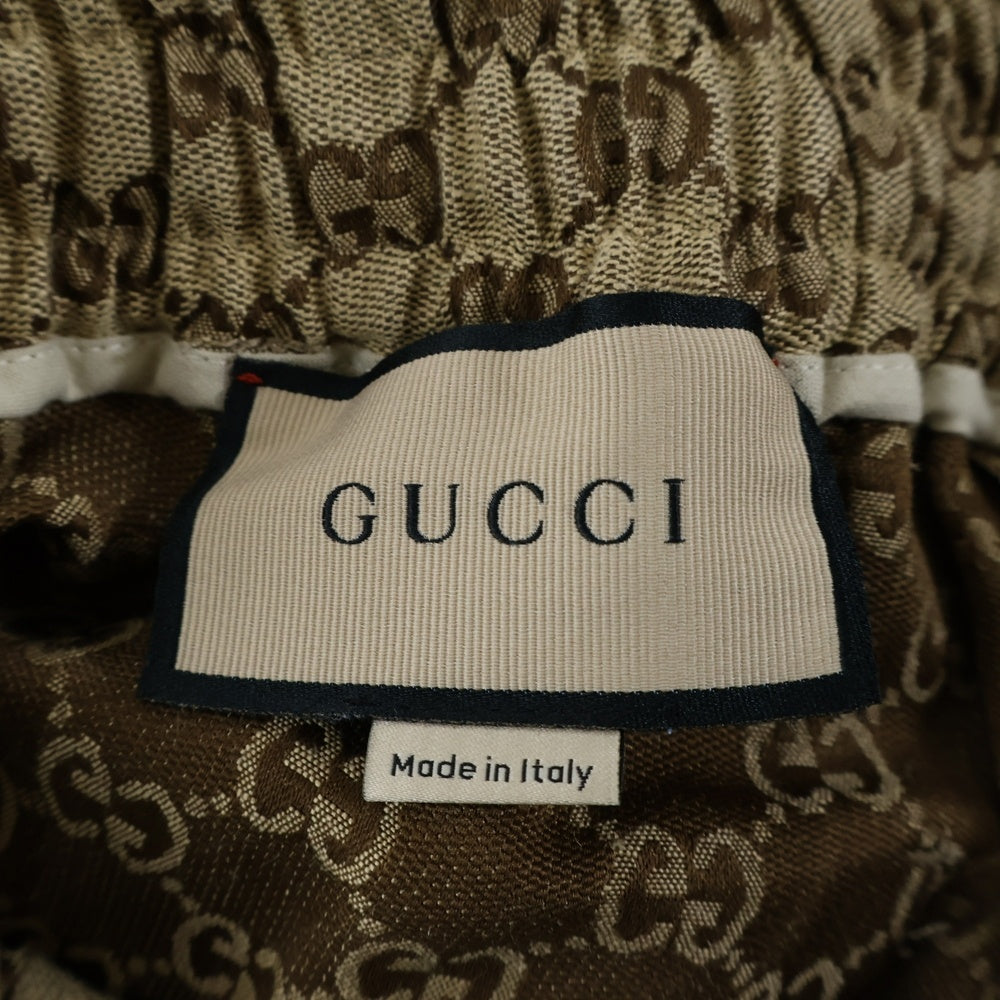 GUCCI(グッチ) 23AW Linen Blend Canvas Short Pants リネンブレンドキャンバスショートパンツ GGスプリーム総柄ハーフパンツ 742781 Z8BIX ベージュ