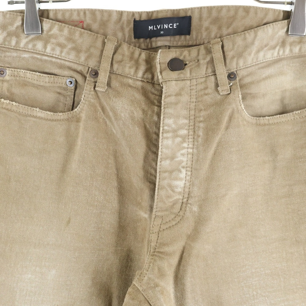 MLVINCE(メルヴィンス) Type-1 Slim Damage Jeans タイプ1スリムダメージジーンズ スナップボタンスキニーデニム ブラウン