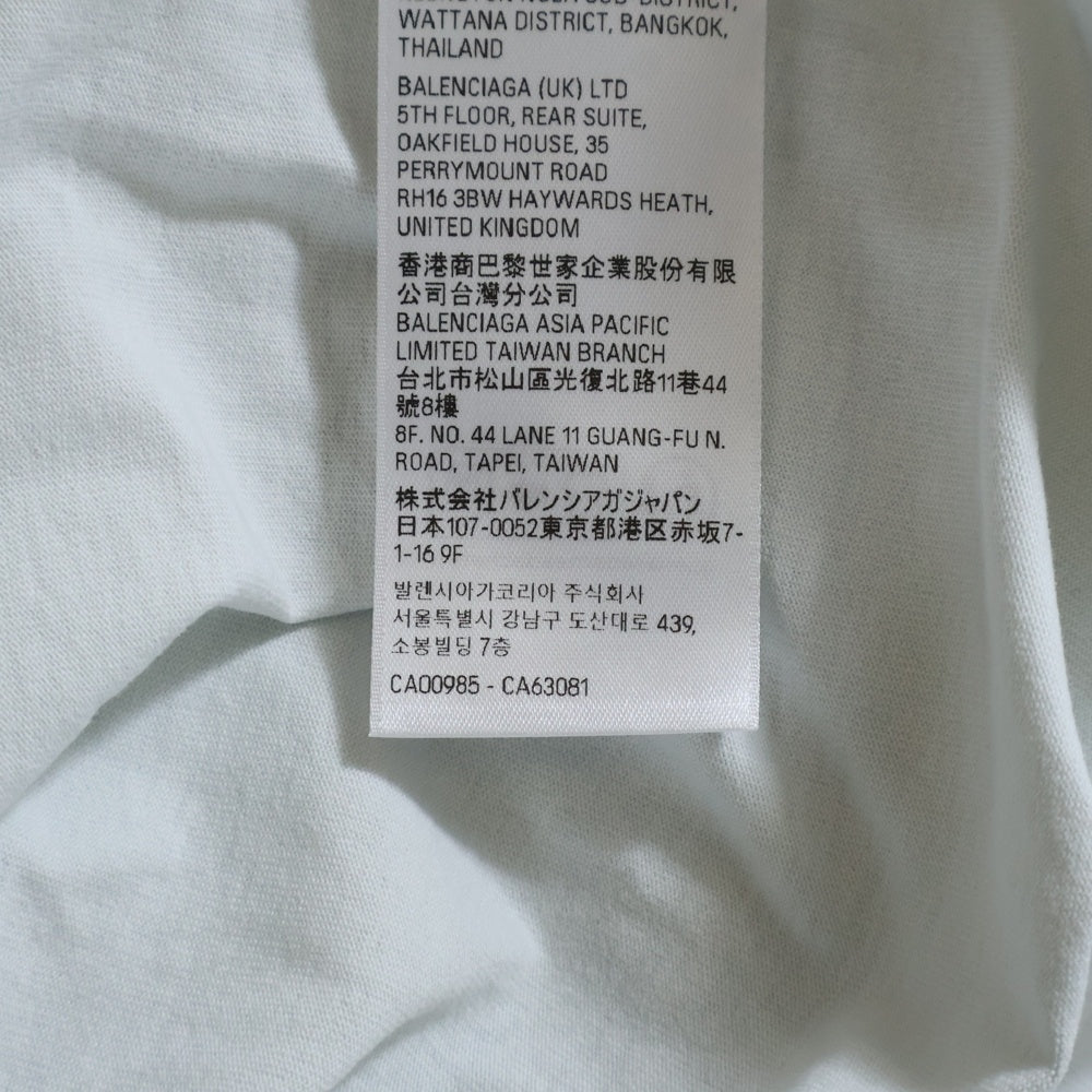 BALENCIAGA(バレンシアガ) ロゴ刺繍サイドラインオーバーサイズ 半袖Tシャツ カットソー 829686 TSVH2 ホワイト