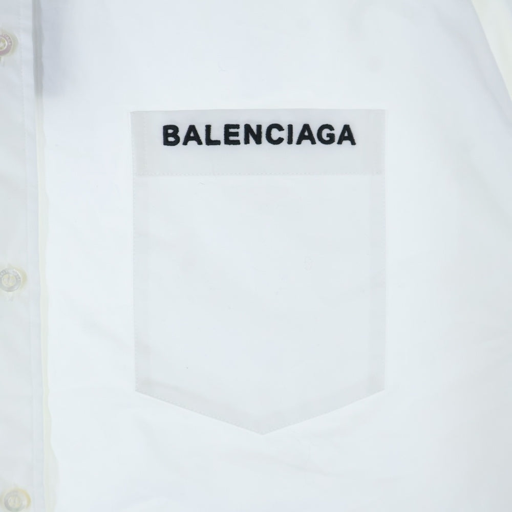 BALENCIAGA(バレンシアガ) 袖ワッペンデザイン 半袖シャツ 830980 TRM28 ホワイト