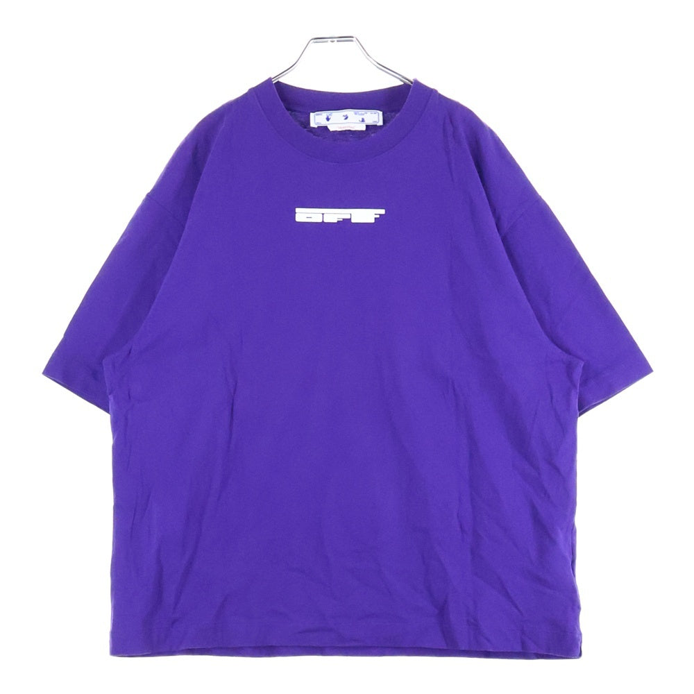 OFF-WHITE(オフホワイト) Back Spray Graffiti Allow T-Shirt バックスプレーグラフィティアローTシャツ ロゴプリントクルーネック半袖Tシャツ OMAA120S23JER003 パープル
