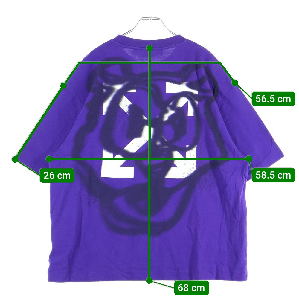 OFF-WHITE(オフホワイト) Back Spray Graffiti Allow T-Shirt バックスプレーグラフィティアローTシャツ ロゴプリントクルーネック半袖Tシャツ OMAA120S23JER003 パープル