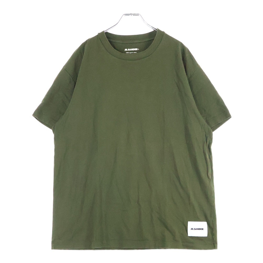 JIL SANDER +(ジルサンダープラス) Pack Tee パックT ロゴパッチクルーネック半袖Tシャツ KK PM ZI 7071 カーキ