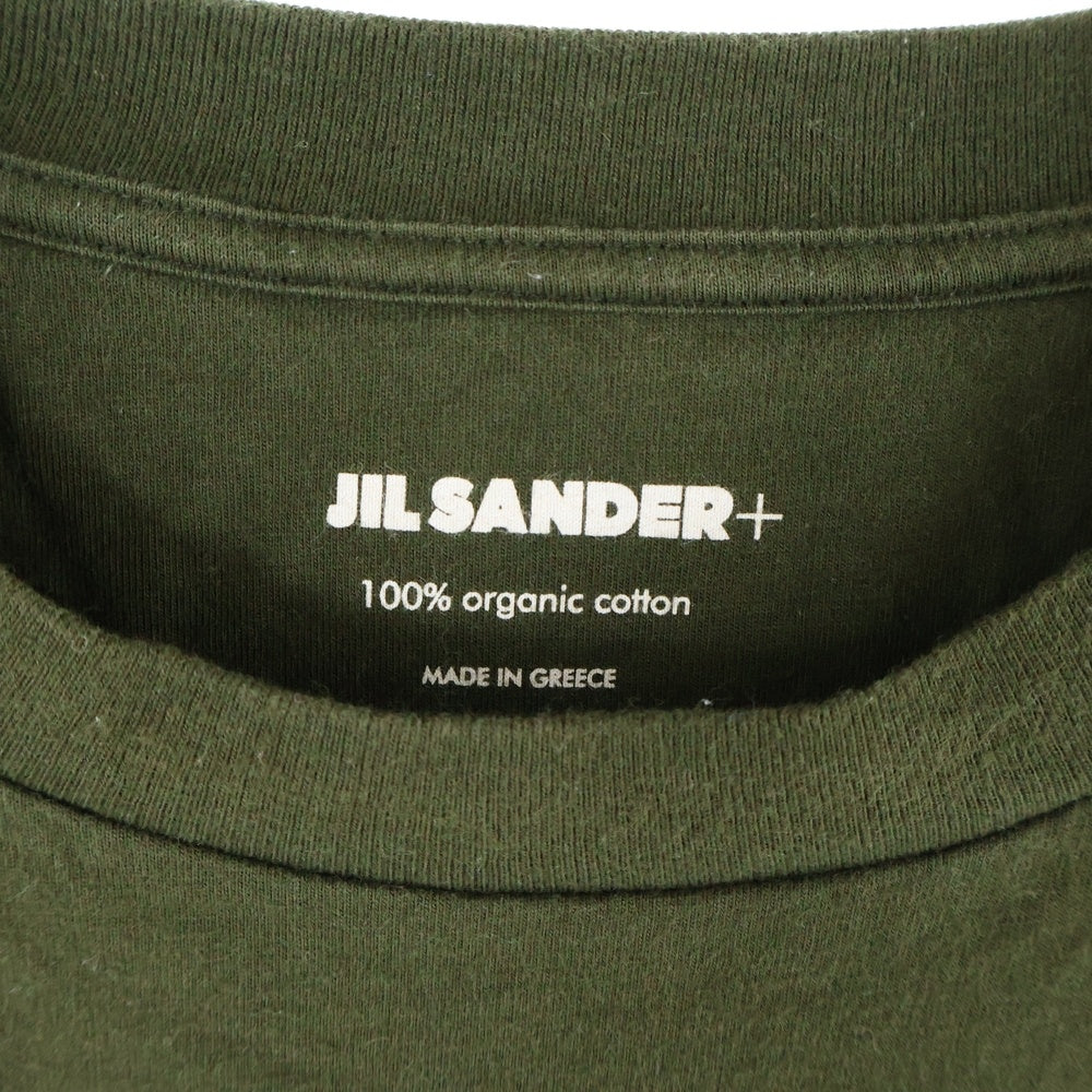 JIL SANDER +(ジルサンダープラス) Pack Tee パックT ロゴパッチクルーネック半袖Tシャツ KK PM ZI 7071 カーキ