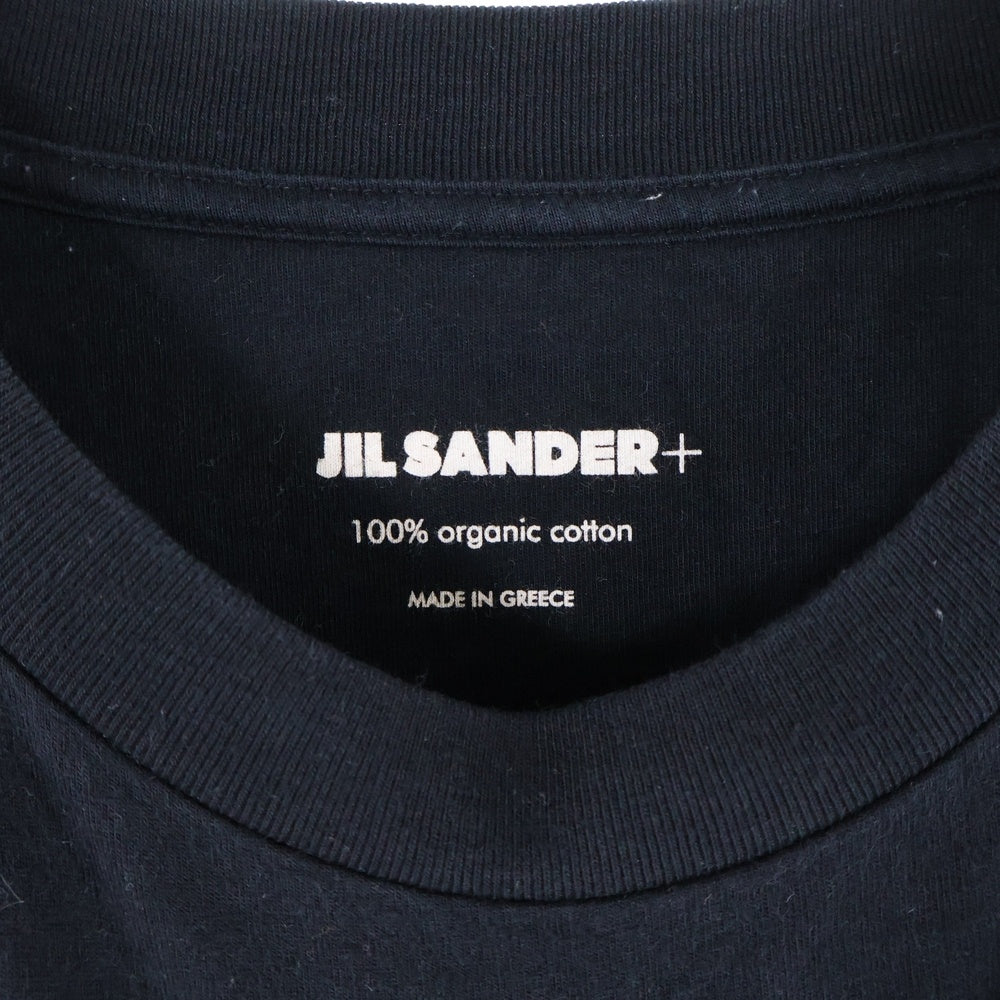 JIL SANDER +(ジルサンダープラス) Pack Tee パックT ロゴパッチクルーネック半袖Tシャツ KK PM ZI 7071 ブラック