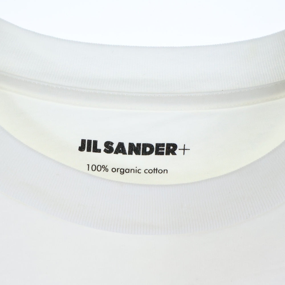 JIL SANDER +(ジルサンダープラス) 21AW Pack Tee パックT ロゴパッチクルーネック半袖Tシャツ KK PM ZI 0505 ホワイト