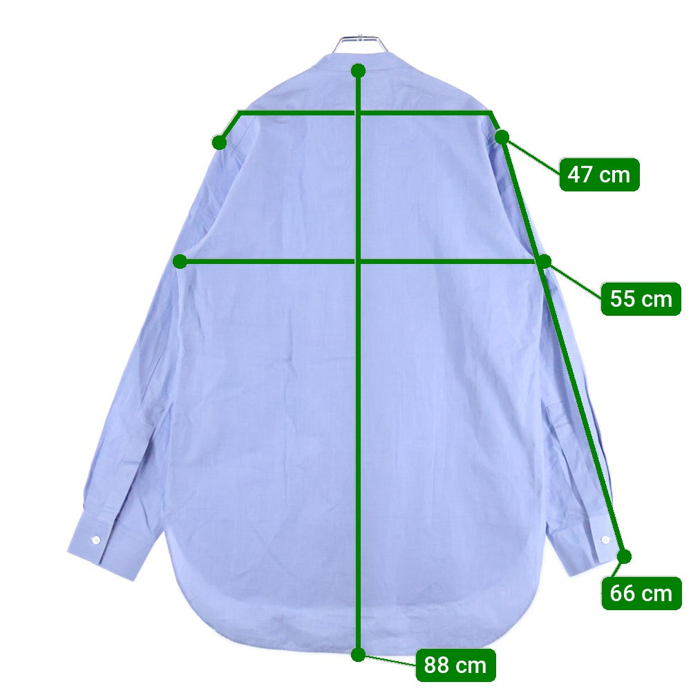 JIL SANDER(ジルサンダー) 20AW Embroidery Cotton Shirts エンブロイダリーコットンシャツ モチーフ刺?ボタンダウンコットン長袖シャツ JSMR741738 ブルー