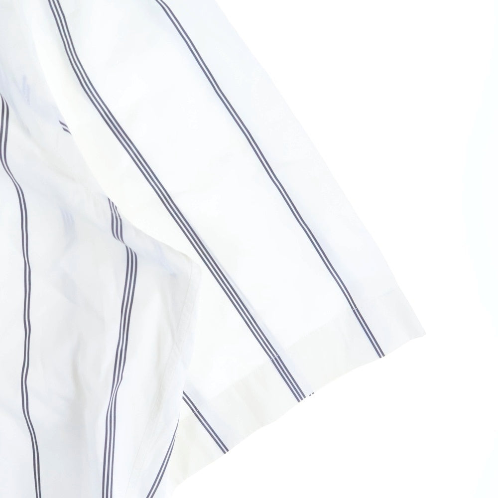 JIL SANDER(ジルサンダー) 19SS Stripe Cotton S/S Shirts ストライプコットンショートスリーブシャツ ボタンダウン半袖シャツ JSUO742228 ホワイト
