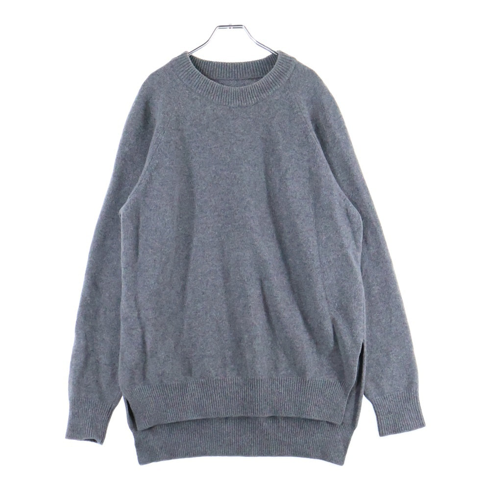 JIL SANDER(ジルサンダー) 20AW Oversized Side Slit Knit オーバーサイズドサイドスリットニット クルーネックラグランスリーブニットセーター JSMR751001 グレー