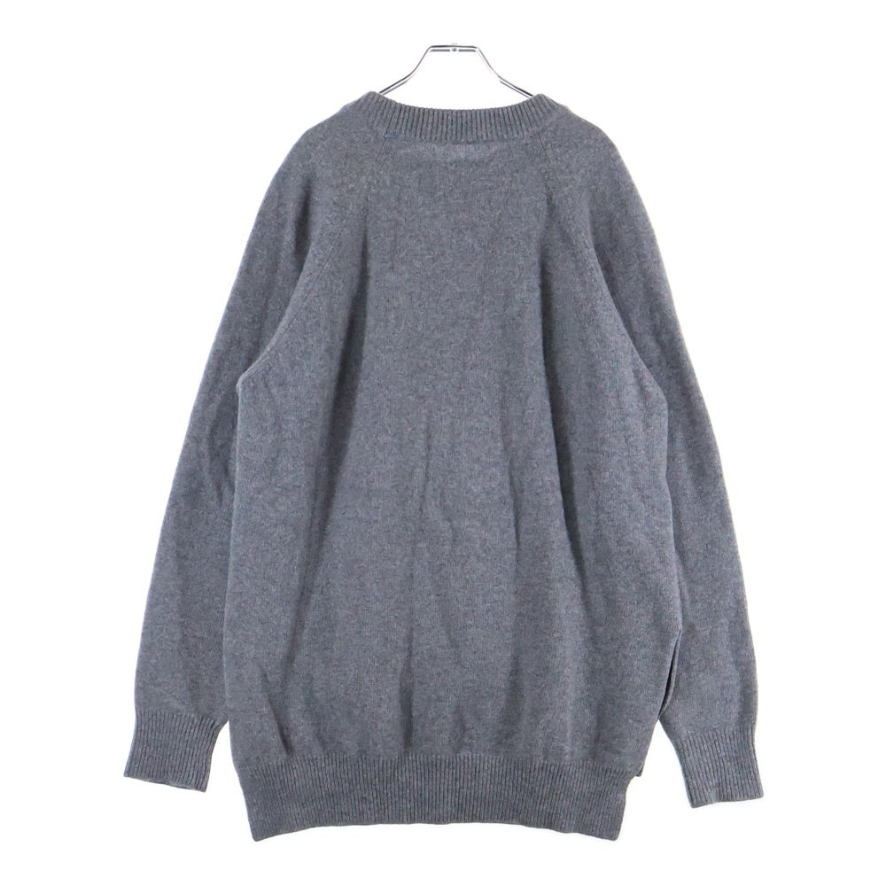 JIL SANDER(ジルサンダー) 20AW Oversized Side Slit Knit オーバーサイズドサイドスリットニット クルーネックラグランスリーブニットセーター JSMR751001 グレー