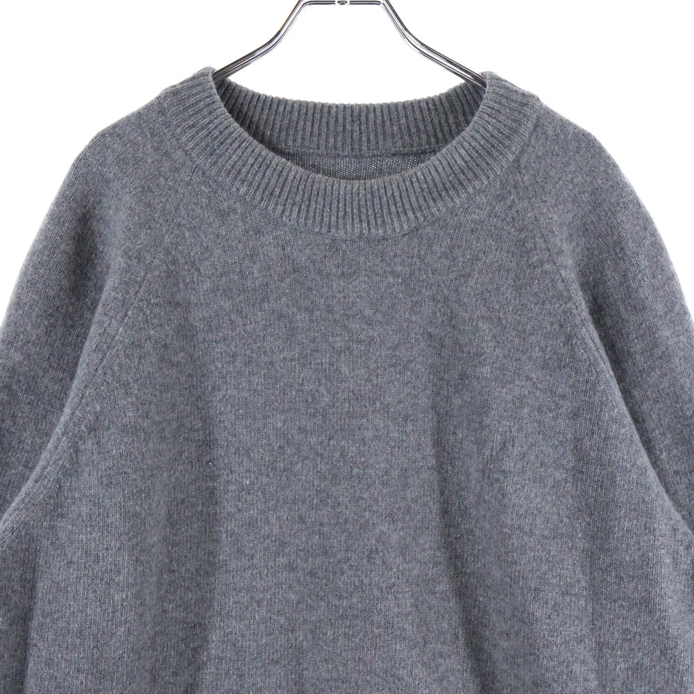 JIL SANDER(ジルサンダー) 20AW Oversized Side Slit Knit オーバーサイズドサイドスリットニット クルーネックラグランスリーブニットセーター JSMR751001 グレー
