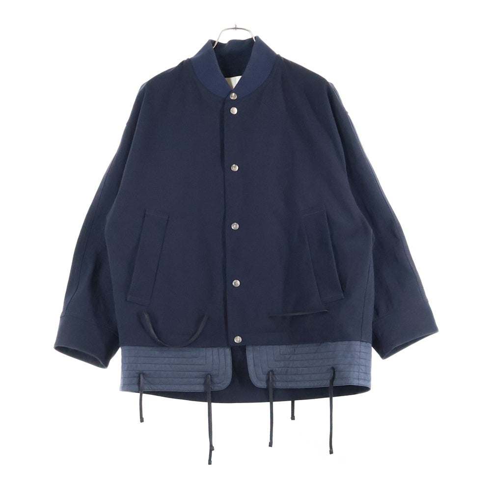 JIL SANDER(ジルサンダー) 20SS Avalon Drawstring Bomber Jacket アヴァロンドローストリングボンバージャケット 切替MA-1ジャケット JSMQ420401 ネイビー