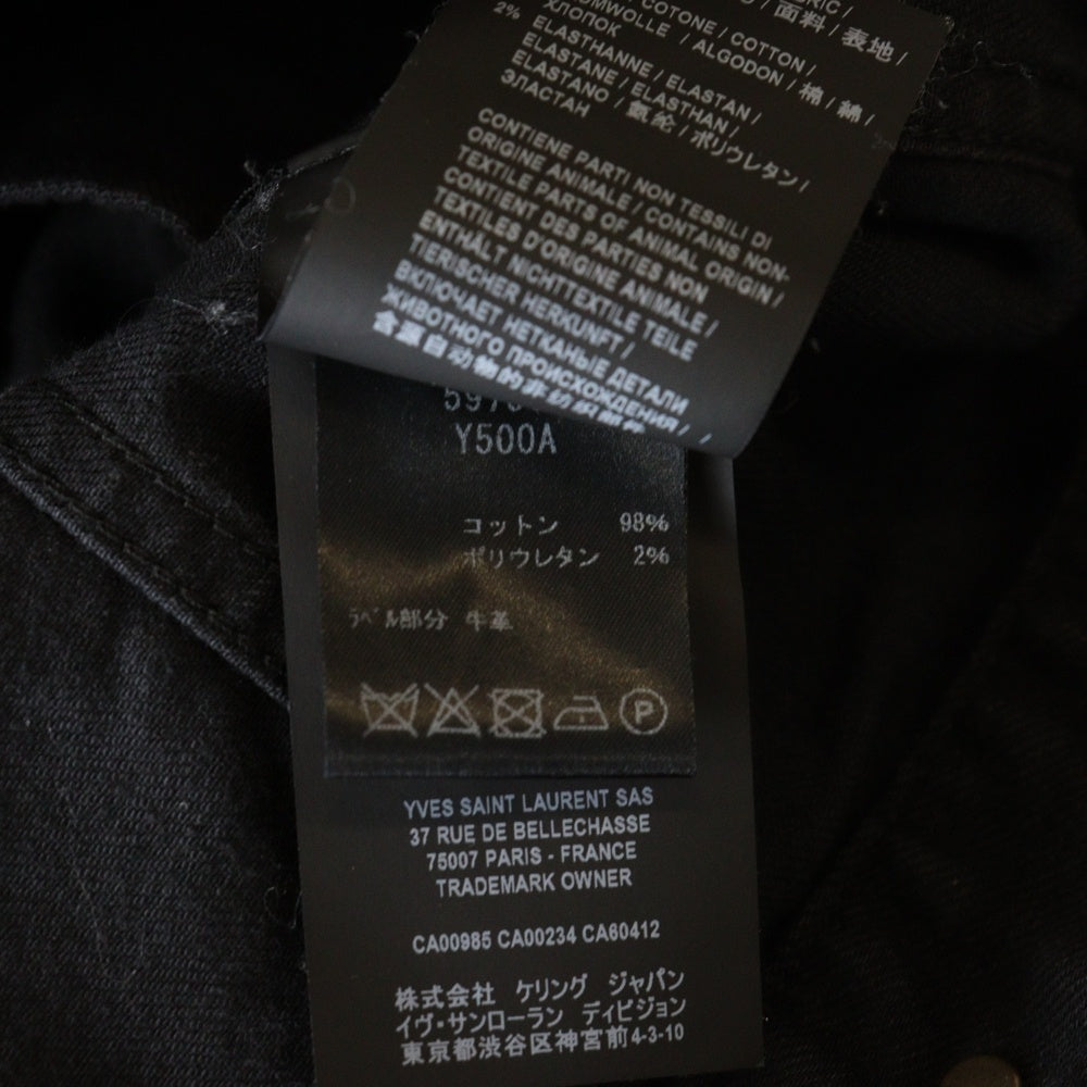 SAINT LAURENT PARIS(サンローランパリ) Coating Stretch Denim Jacket コーティングストレッチデニムジャケット ボタンダウンデニムジャケット 597064 Y500A ブラック
