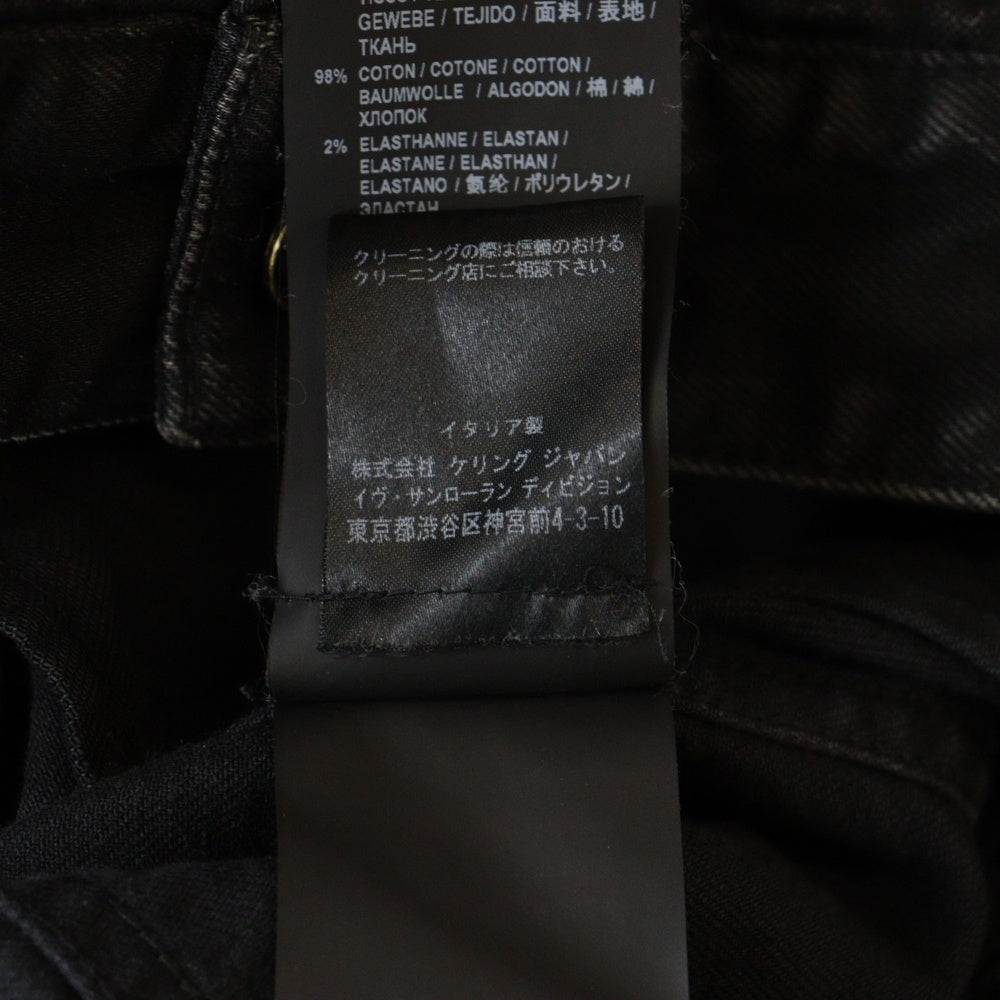 SAINT LAURENT PARIS(サンローランパリ) Coating Stretch Denim Jacket コーティングストレッチデニムジャケット ボタンダウンデニムジャケット 597064 Y500A ブラック