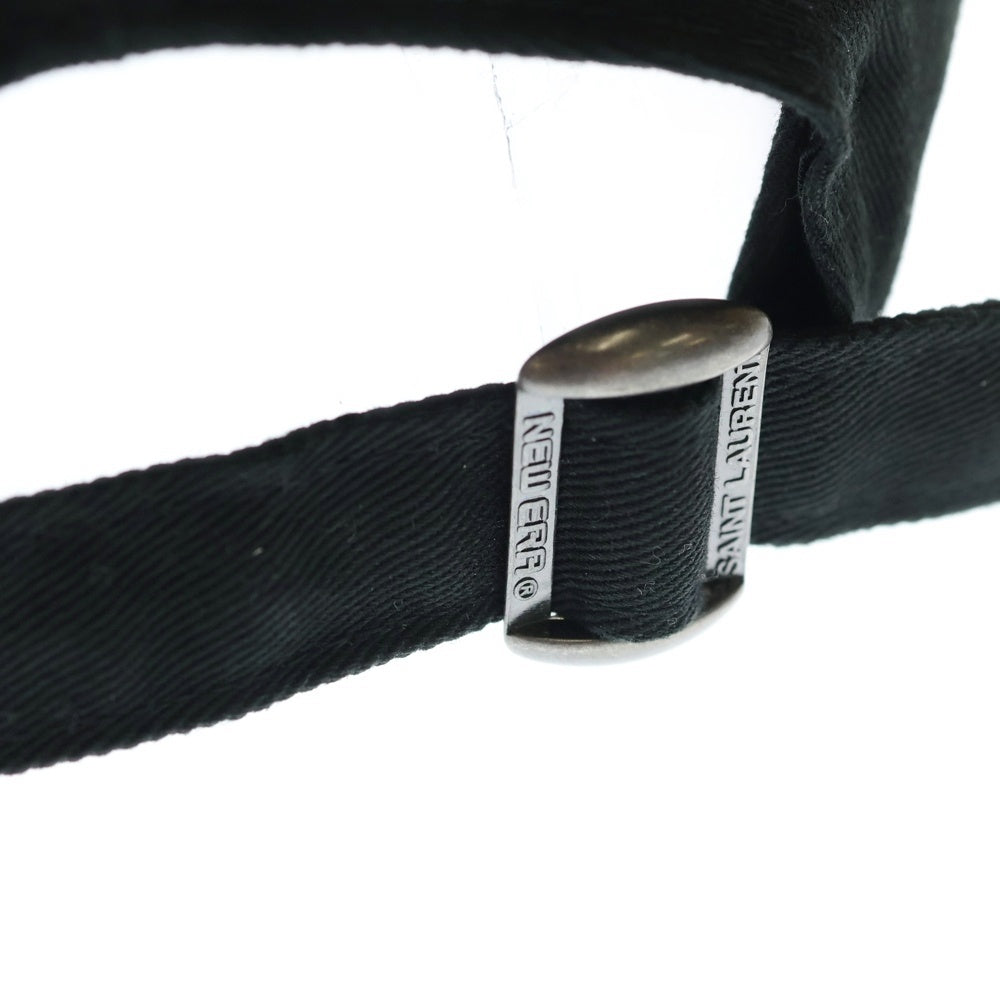 SAINT LAURENT PARIS(サンローランパリ) ×new era MONOGRAM CAP ニューエラ ロゴ モノグラム キャップ 帽子 ブラック 687687 YCL361000