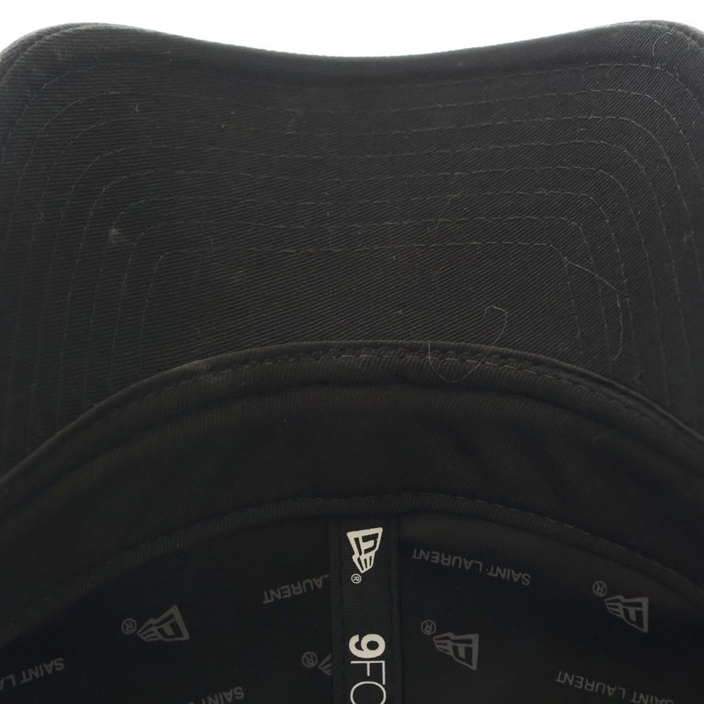 SAINT LAURENT PARIS(サンローランパリ) ×new era MONOGRAM CAP ニューエラ ロゴ モノグラム キャップ 帽子 ブラック 687687 YCL361000