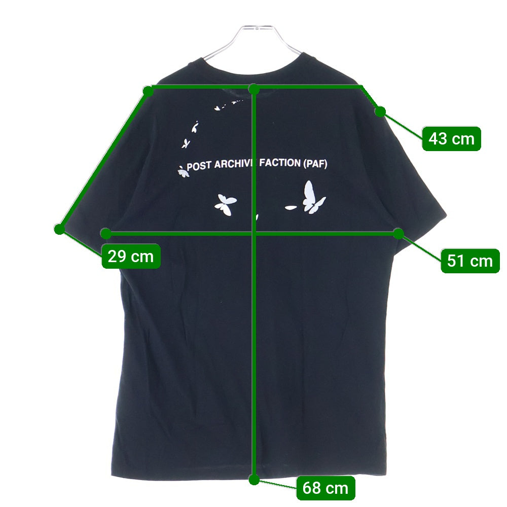 POST ARCHIVE FACTION(ポストアーカイブファクション) 25SS SOUVENIR TEE スーベニア バックバタフライデザイン 半袖Tシャツ カットソー ブラック CA-102BK