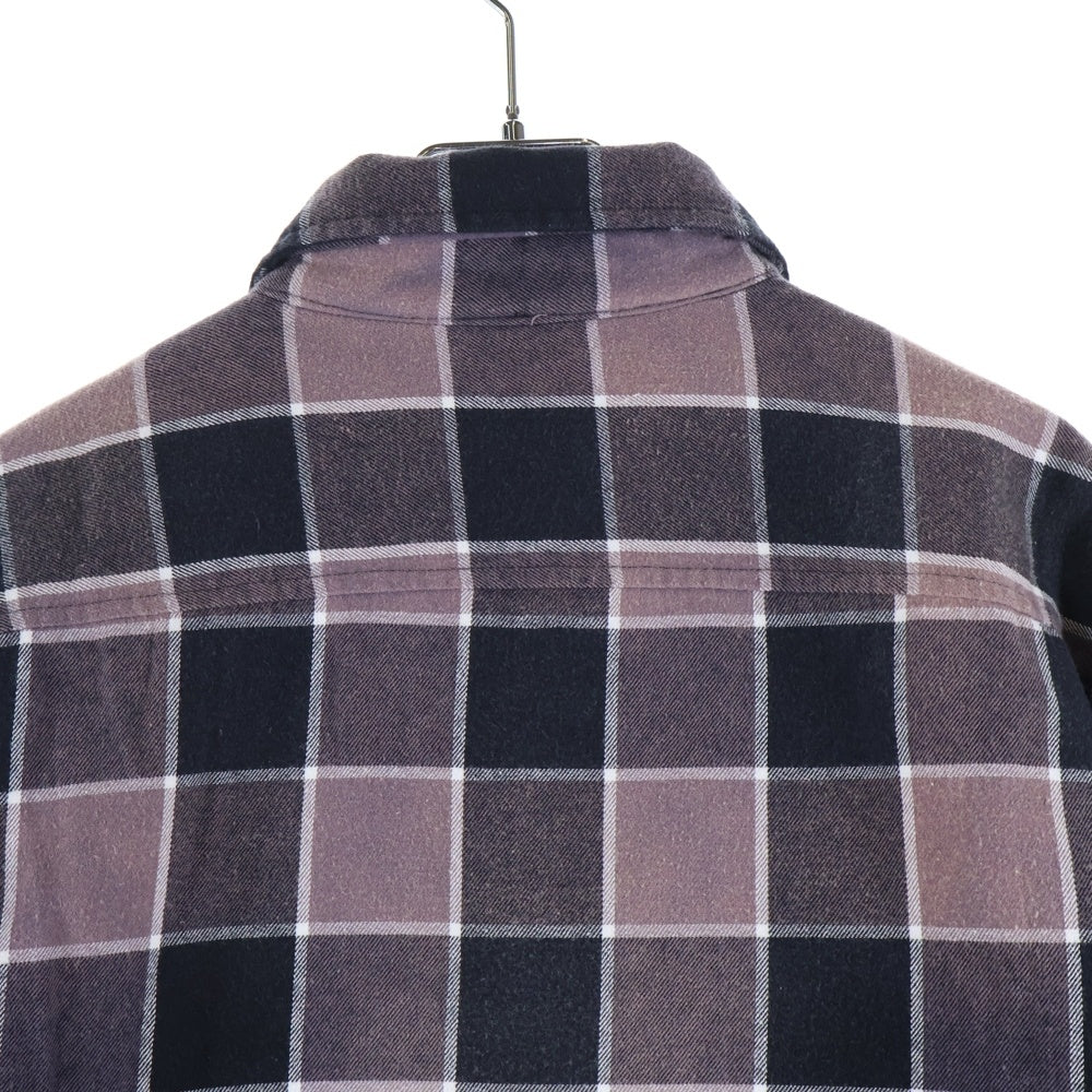 SUPREME(シュプリーム) 18AW Quilted Faded Plaid Shirt キルテッドフェーデットプレイドシャツ ボタンダウンキルティングライナーシャツジャケット パープル