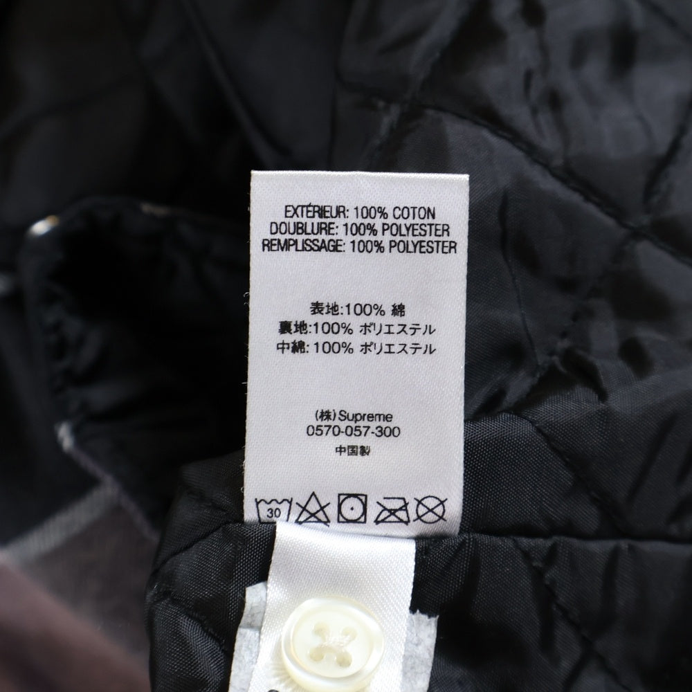 SUPREME(シュプリーム) 18AW Quilted Faded Plaid Shirt キルテッドフェーデットプレイドシャツ ボタンダウンキルティングライナーシャツジャケット パープル
