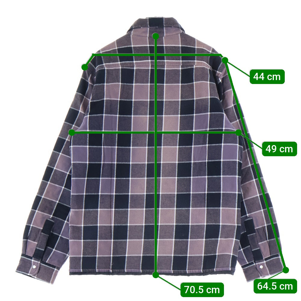 SUPREME(シュプリーム) 18AW Quilted Faded Plaid Shirt キルテッドフェーデットプレイドシャツ ボタンダウンキルティングライナーシャツジャケット パープル